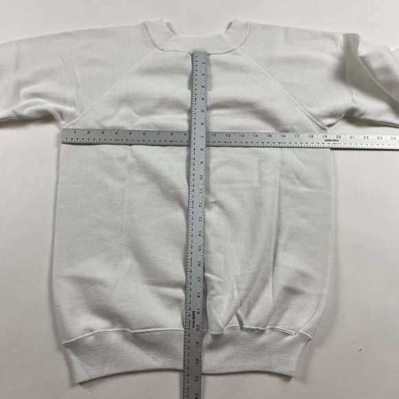Vintage 90s Hanes Her Way Sweatshirt Women's Medium White Made in the USA - Picture 4 of 9
